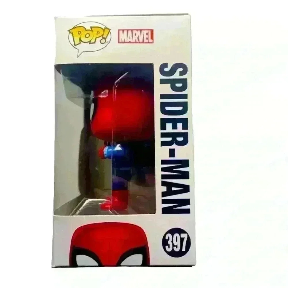 Funko POP Marvel Chrismas Spider Man 397 Ugly Sweater In Protector Worn Box - Picture 4 of 5
